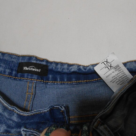 MENS WBESTWIND FLARE LEG DENIM JEANS SIZE XL 5 POCKET ZIP CLOSE SIZE XL 30X36 👩 - Picture 3 of 11